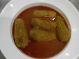 A picture of Stuff kusa - zucchini with red sauce.