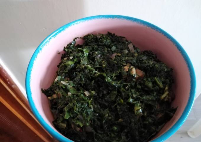 A picture of Fried sukuma #themechallenge.