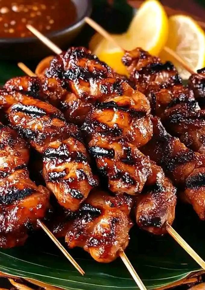 A picture of Grilled Chicken Skewers with Sweet Soy Glaze.