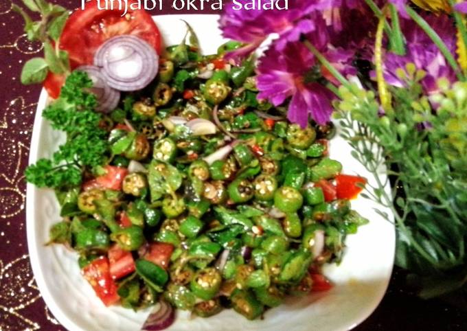 A picture of Punjabi okra salad 🥗.