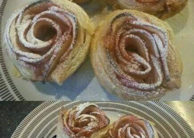 A picture of 🌷🍎 Apple Roses Puff Pastry🍎🌷.