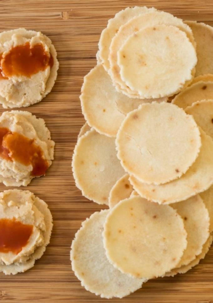 A picture of Home made onion rice crackers.