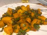 A picture of Potato and fenugreek leaf curry.