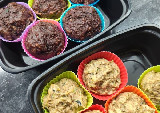 A picture of Sugar free chocolate zucchini muffins.