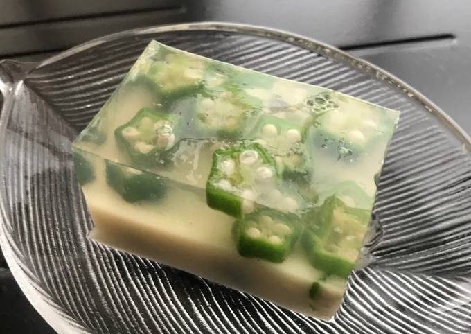 A picture of Appetizer - Kanten of soy milk and vegetable.