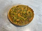 A picture of Asparagus and feta quiche.