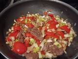 A picture of Beef Casserole with veges (leeks,cabbage,celery tomato,capsicum).