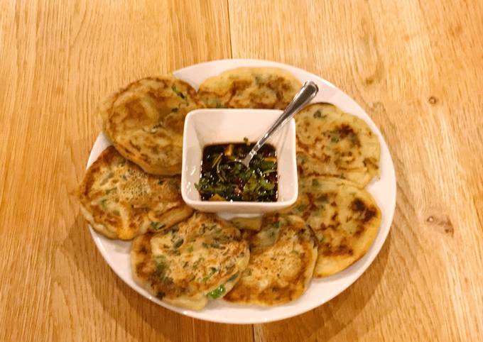 A picture of Basil & Spring Onion Okara Pancakes.