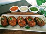 A picture of Mixed Vegetables Cutlets With Three Dips.