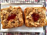 รูปของ ขนมปังคุณ Kitty Tait (Sliced Almond with Apricot Jam and Almond Butter)🧈🍞🌰