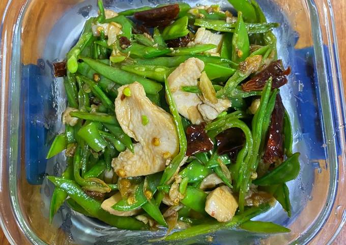 รูปของ ถั่วลันเตาผัดใส่อกไก่