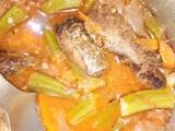 A picture of Dried fish stew with veggies.