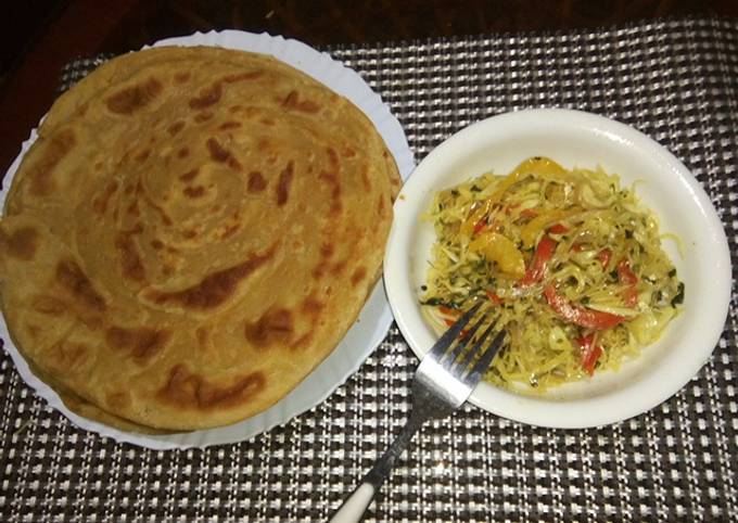 A picture of Cabbage Capsicum stir fry.