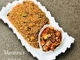 A picture of Fried steam couscous and vegetable stew.