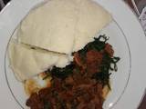 A picture of Ugali beef vegetables.