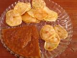 A picture of Potato crisps with tomatoes garlic sauce #Mombasa Potato contest.