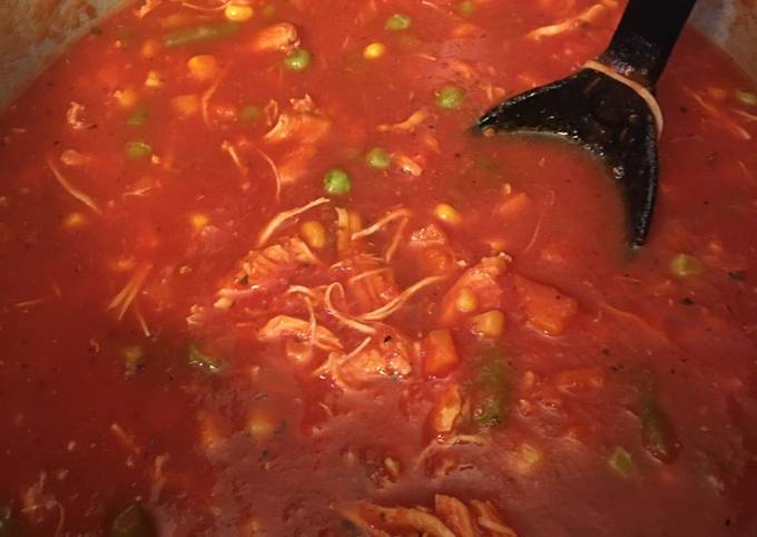 A picture of Ninja Foodie/Instant Pot Chicken Vegetable Soup.