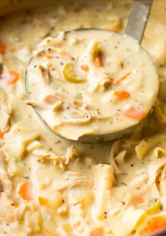 A picture of Creamy Chicken Noodle Soup.