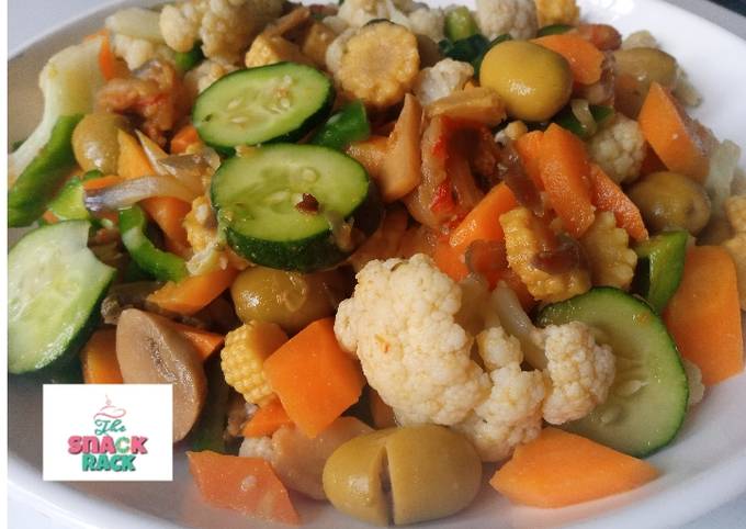 A picture of Mixed vegetables stir fry salad.