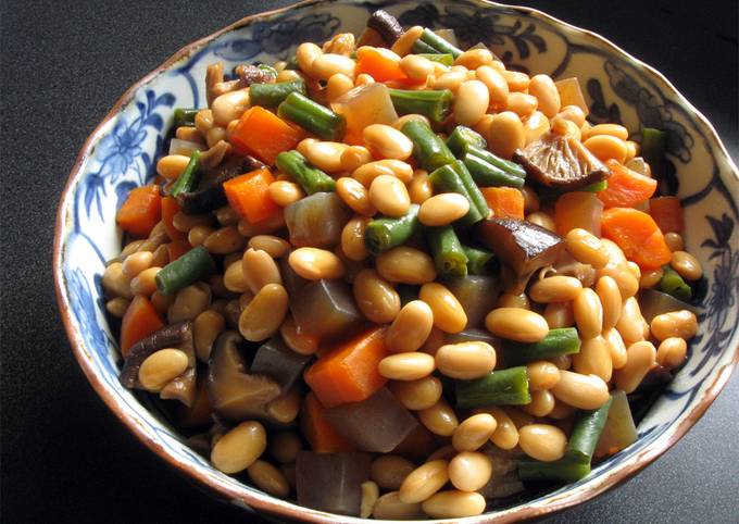 A picture of Simmered Soy Beans & Vegetables.