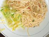 A picture of Fried spaghetti and veggies#4weekchallenge.