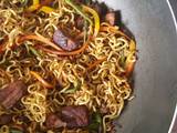 A picture of Pork & Veggie Stir Fry Noodles.