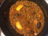 A picture of California Farm Mirepois Lentil Dinner Soup.