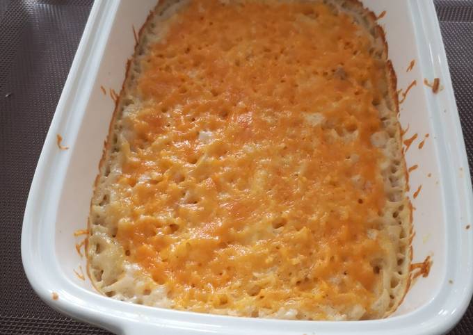 A picture of Mushroom cheese rice casserole.