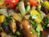 A picture of Sweet and Sour Pork with Tons of Vegetables.