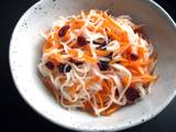 A picture of Daikon & Carrot ‘Namasu’ with Cranberries.