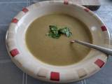 A picture of Jerusalem artichoke and marrow soup.