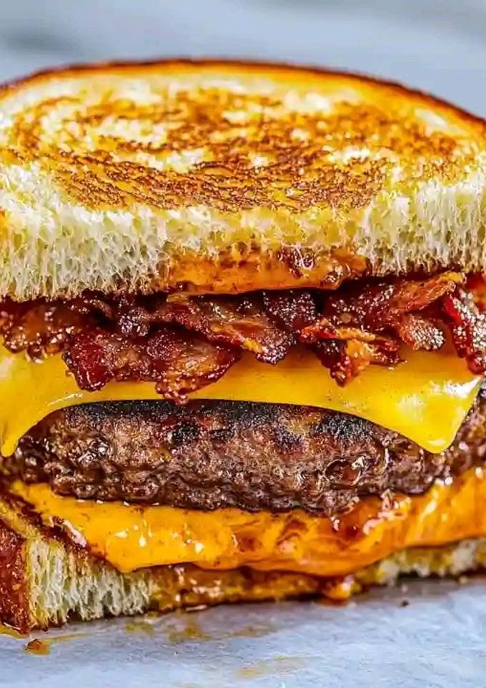 A picture of Bacon Cheeseburger Grilled Cheese.