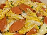 A picture of Stir-fried Baby Cabbage with Sausage.