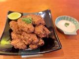 A picture of Cauliflower and cumin fritters with mint yoghurt.