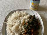 A picture of Vegetable Sauce with Basmati Rice.