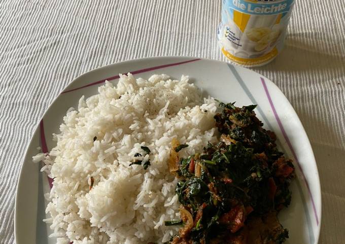 A picture of Vegetable Sauce with Basmati Rice.