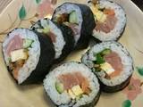 A picture of Futomaki－Thick Sushi Rolls Filled with Vegetables.