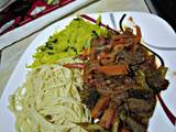 A picture of Broccoli beef with pasta#mashujaarecipe.