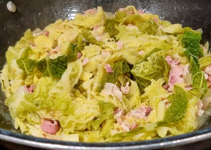 A picture of Fried Cabbage & Bacon.