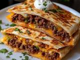 A picture of Cheesy Beef Quesadillas.