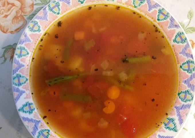 A picture of Grilled Chicken and Vegetable Soup.