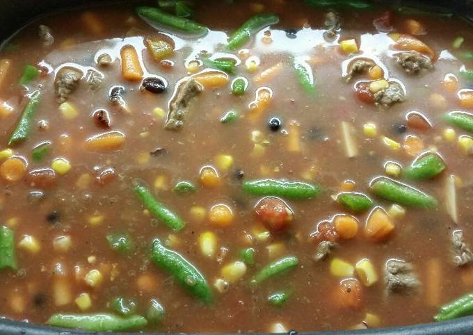 A picture of Vegetable beef soup.