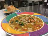 A picture of Italian Chicken Vegetable Bean Soup.