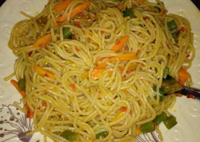 A picture of Vegetable spaghetti😋😋😋.