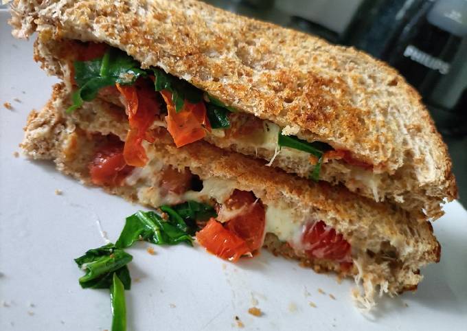 A picture of Tomato and Spinach Toast.