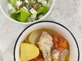 A picture of Chicken and vegetable soup.