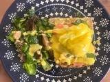 A picture of The perfect homemade Eggs Royale + hollandaise + mushroom and spinach.