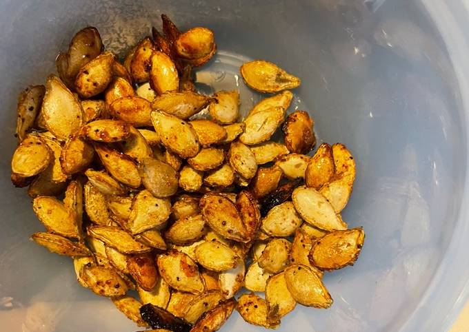 A picture of Roasted Butternut squash seeds.