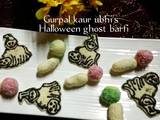 A picture of Halloween ghost 'barfi'-(sweet milk fudge).