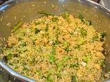 A picture of Broccoli & Asparagus Quinoa salad ￼.